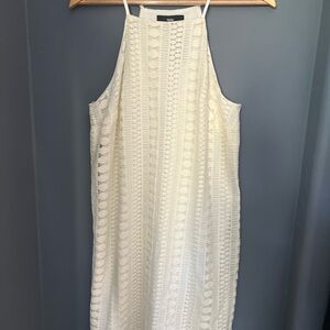 Moschino Cream Halter Sheath Midi Dress